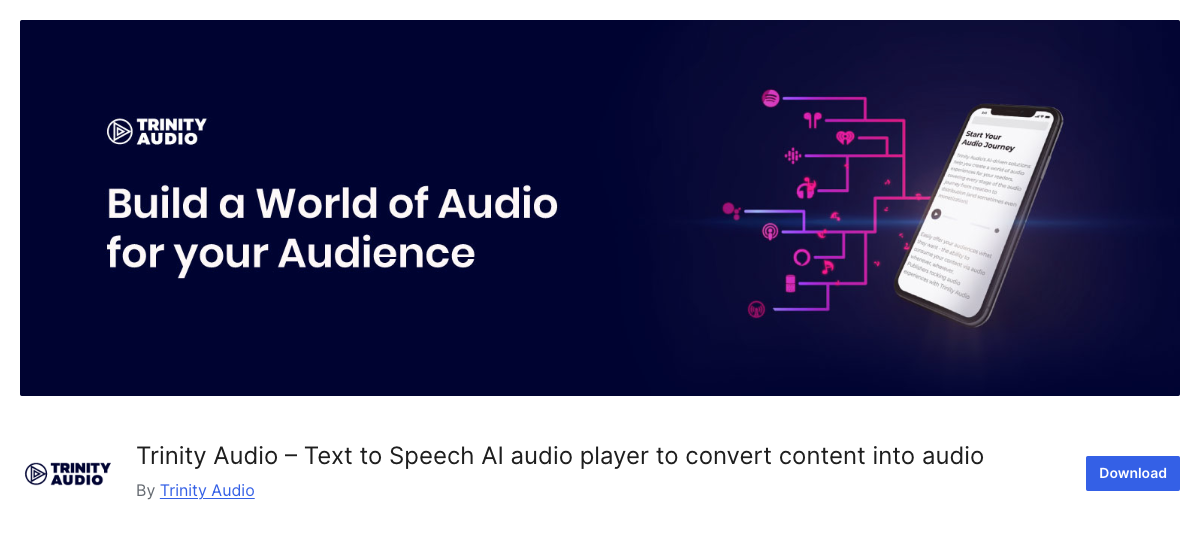Trinity Audio WordPress text to speech plugin